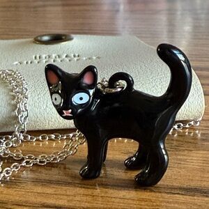 Urban Outfitters Black Cat Charm Necklace